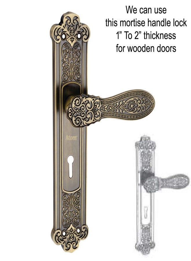 Atom Heavy Duty Mortise Door Lock for Bedroom, Living Room, Main Door, Brass Antique Finish | 3 Keys | 6 Lever Double Stage Lockset for House Hotel Office(O49KY) - Image 3